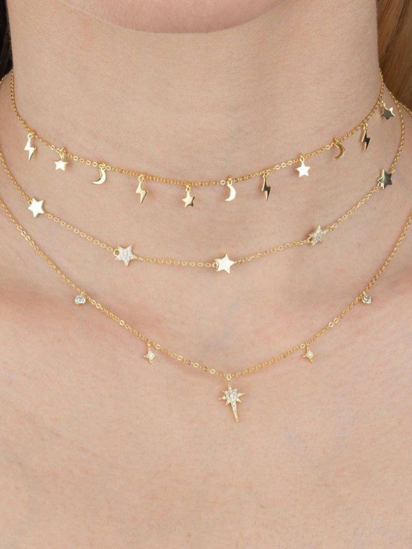 Moda  Solid celestial  charms  choker 