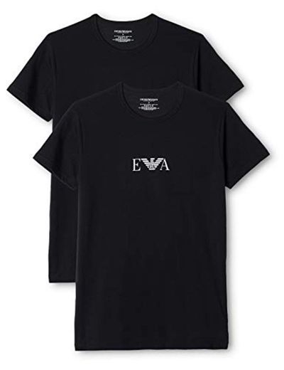 Emporio Armani Men'S Knit Brief B, Camiseta Para Hombre, Negro