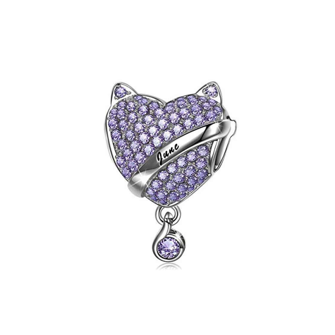 Product NINAQUEEN Charm Encaja con Pandora Regalos Mujer Originales Púrpura Piedra de Nacimiento Junio Alejandrita Plata de Ley 925 Zirconia Abalorios para Niñas Madre Hija Esposa de Cumpleaños