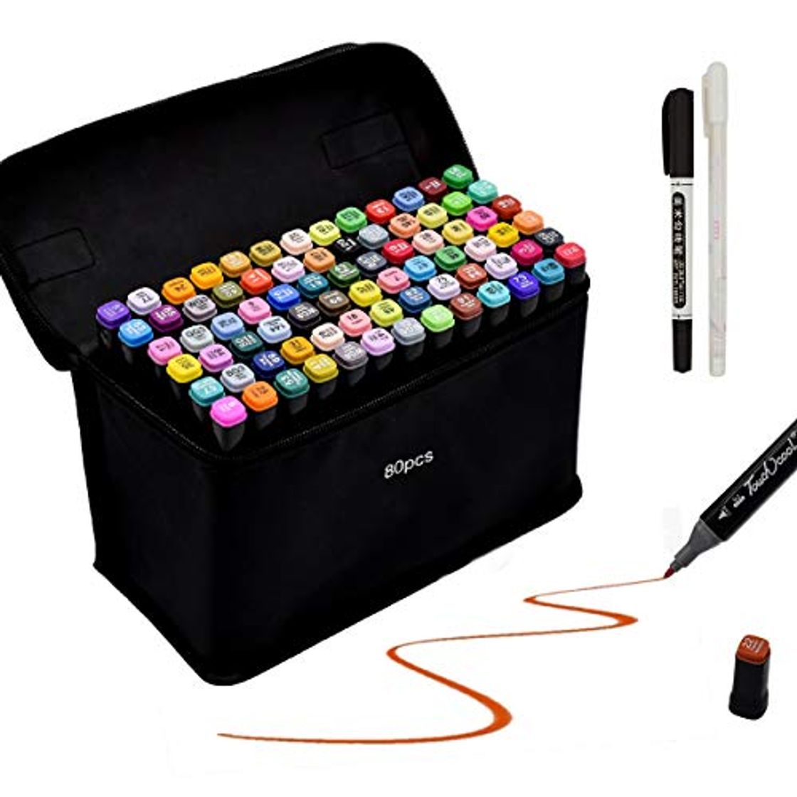 Social Rotulador de 80 Colores Marker Pen Marcadores Manga Creativos de Certificación SGS Rotulador Alcohol de Punta Doble ara Acuarela Graffiti para Principiantes Set de Rotuladores de Boceto Hecho a Mano