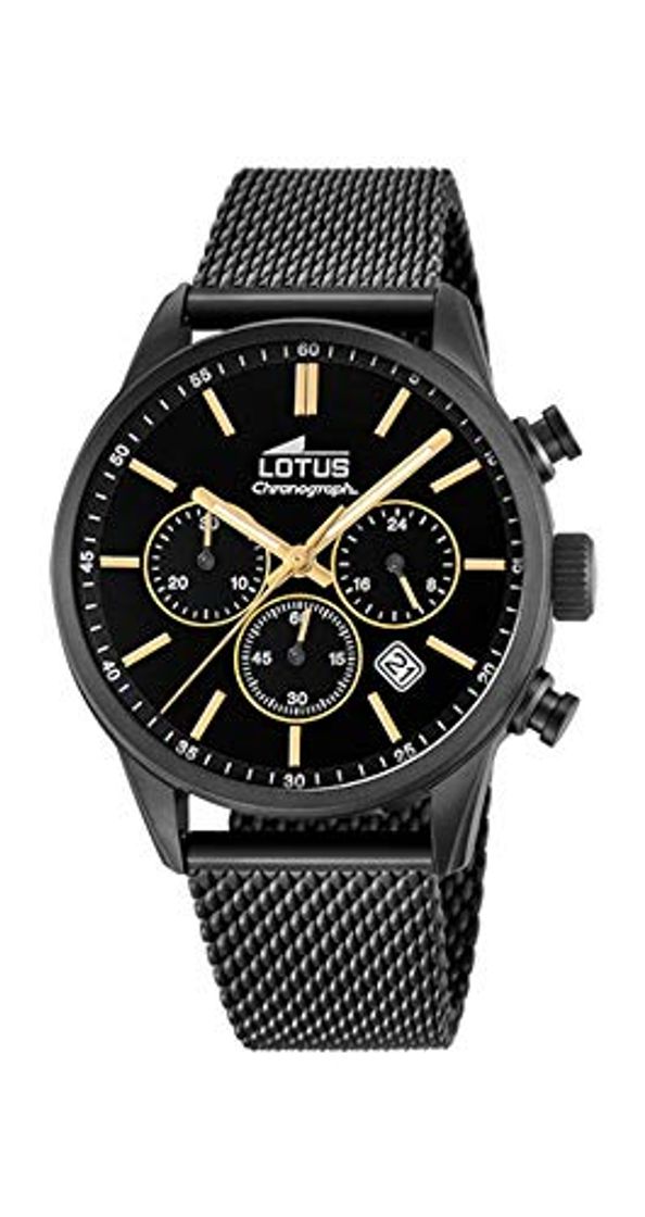 Social Lotus Reloj Cronógrafo para Hombre de Cuarzo con Correa en Acero Inoxidable