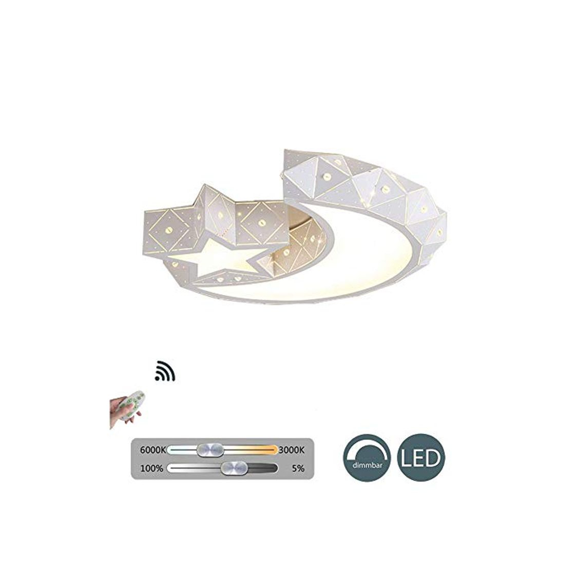 Producto KBEST Luz De Techo Led Habitación para Niños Regulable con Control Remoto