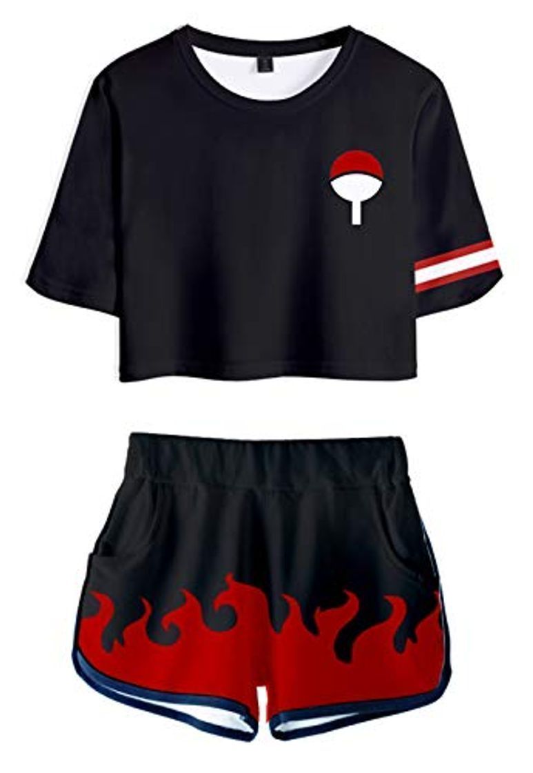 Fashion JOAYIN Mujer Naruto Camiseta y Pantalones Cortos de Impresión 3D Conjuntos Deportivos