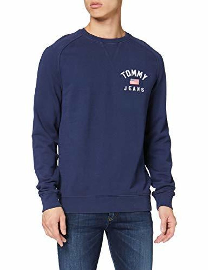 Lugares Tommy Hilfiger TJM Washed Chest Graphic Crew Sudadera, Azul