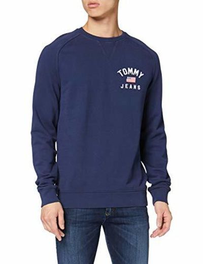 Tommy Hilfiger TJM Washed Chest Graphic Crew Sudadera, Azul