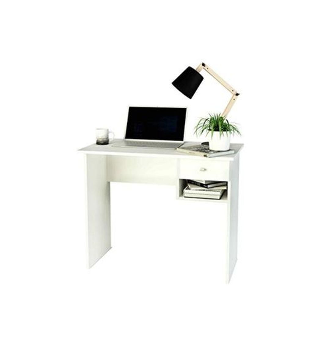Social Mesa de estudio de melamina con cajón (varios colores) de 90 cm de ancho, Samblo Hana