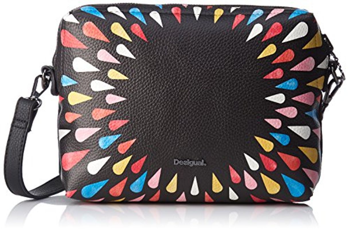 Fashion Desigual - Bols_tears Splatter Marvin, Bolsos bandolera Mujer, Negro, 8x17x24 cm