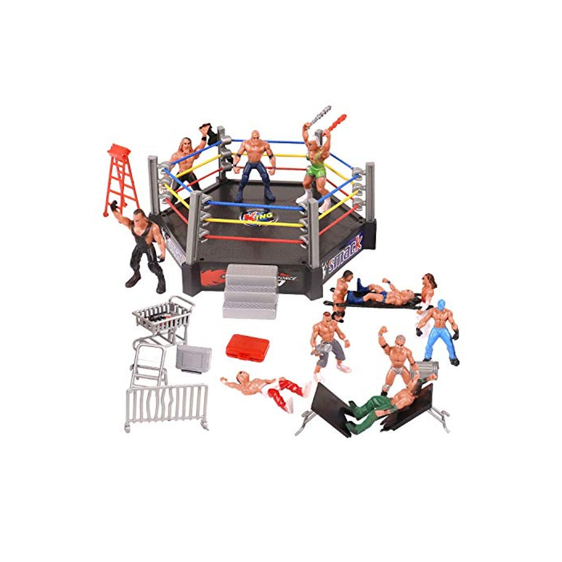 Producto YIJIAOYUN 32pcs Mini Wrestling Playset Incluye 12 Figuras de acción en Miniatura