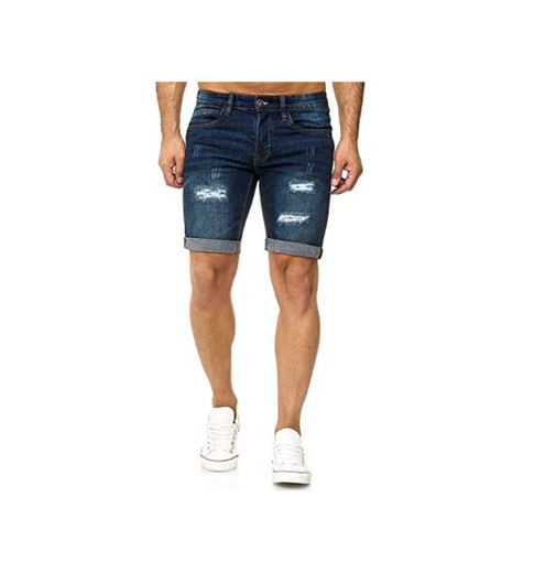 Indicode Kaden Holes Denim Shorts, Color