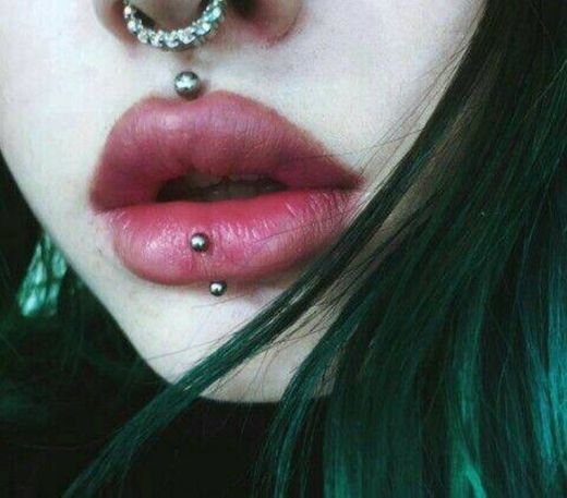 Mouth and Septum Piercing
