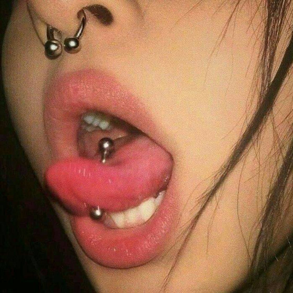 Fashion Septum and Tongue Piercing