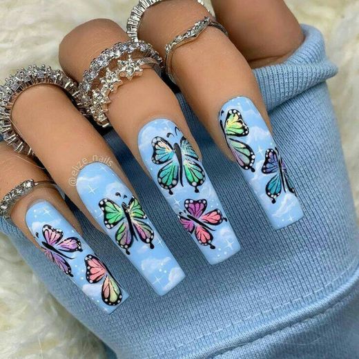 Decorated Butterfly Nails