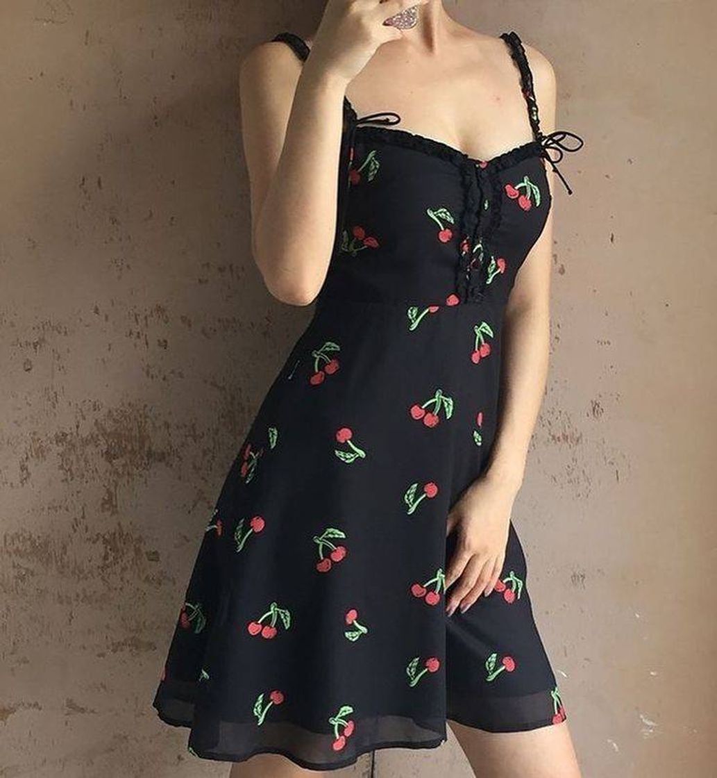 Moda Vestido con estampado de cerezas