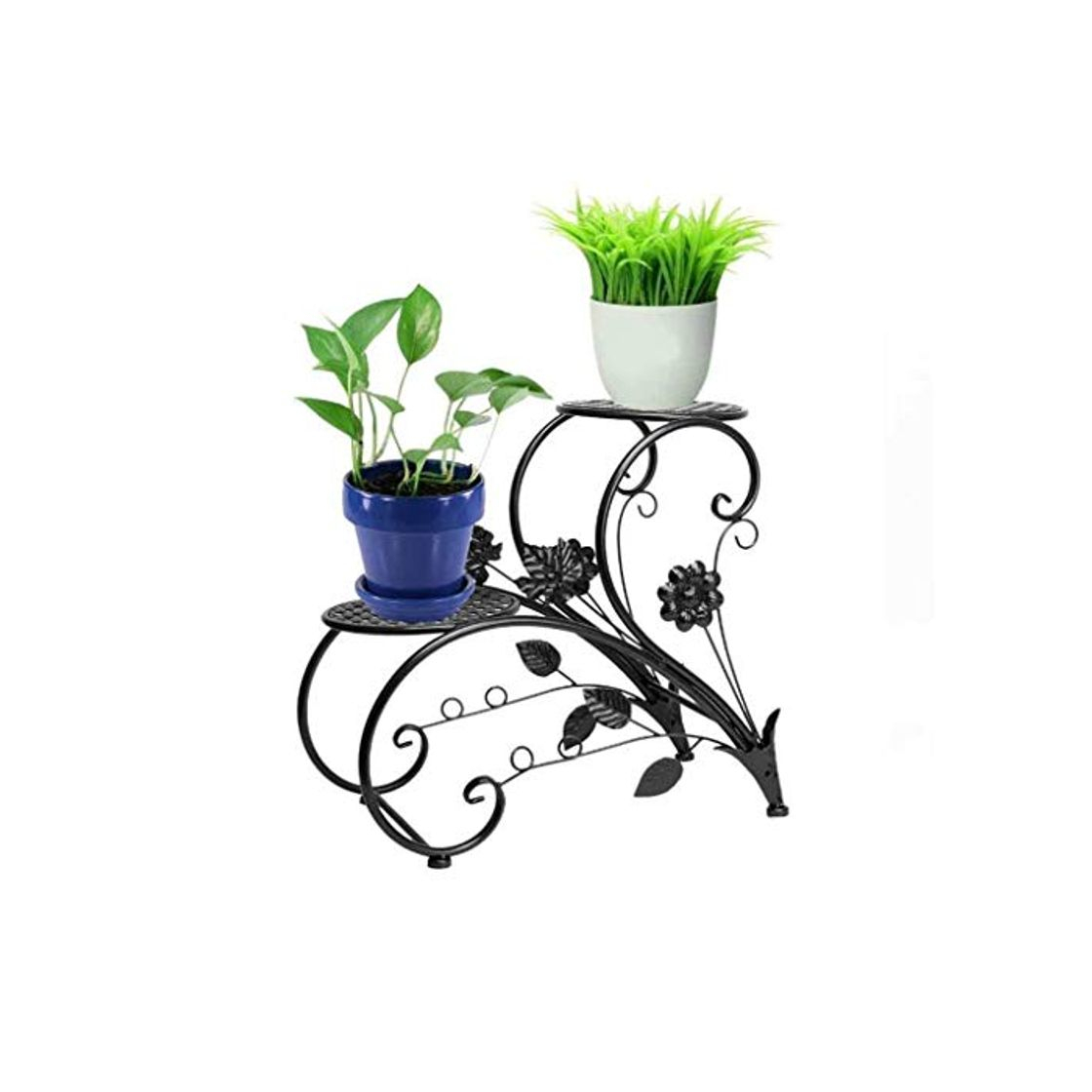 Producto YUNC Estantes Estantería de jardinería 3 niveles Soporte de planta de metal Maceta Soporte de maceta Soporte de jardín Patio Montaje de plantador Soporte de exhibición permanente Interior Estante Hie