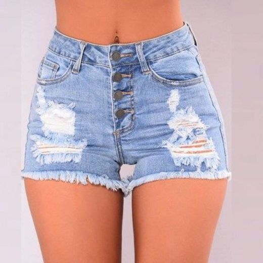 Shorts Mujer Jean Denim Short Recto Mujer Cintura Alta Tassel Shorts de