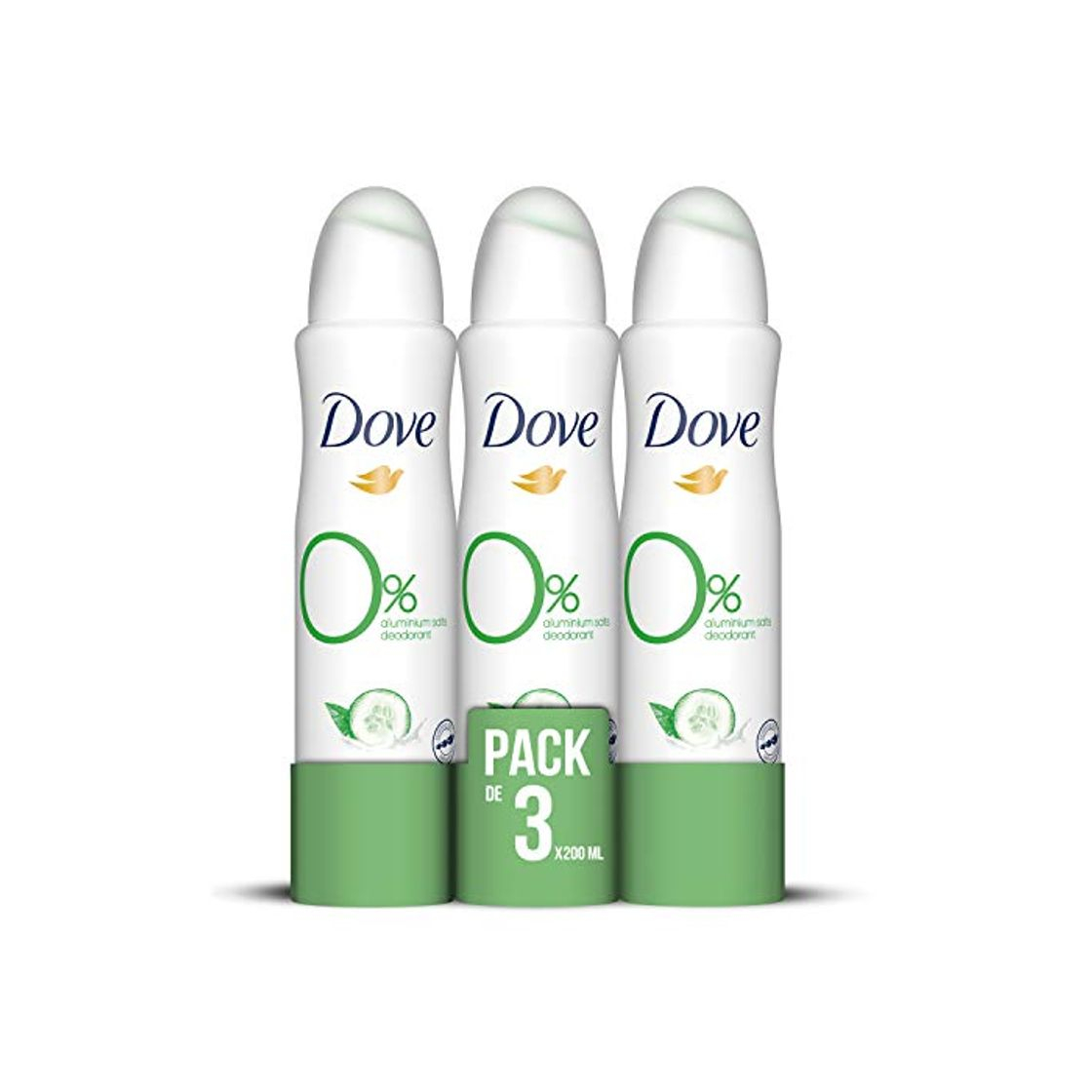 Product Dove 0% Desodorante Pepino - Pack de 3 x 200 ml -