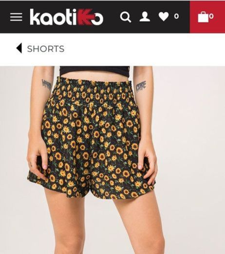 Short Girasoles negro