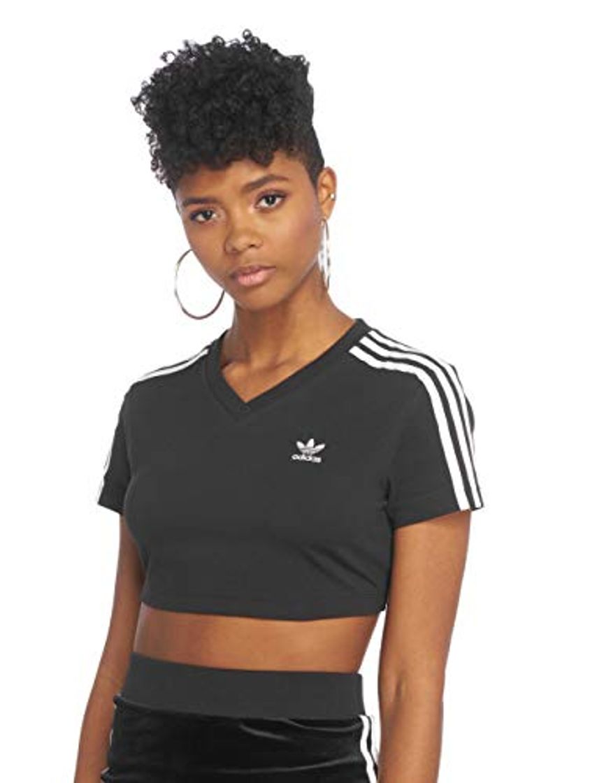 Social adidas Cropped tee Camiseta, Mujer, Negro