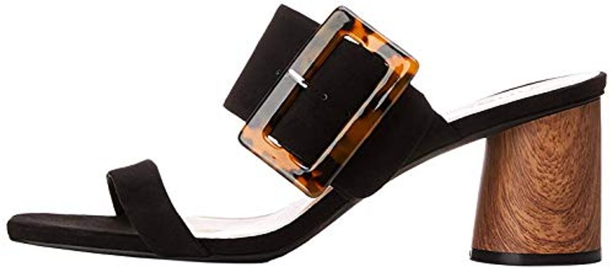 Fashion find. Large Buckle Block Heel Sandal Sandalias con Punta Abierta