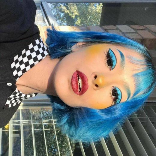 MAKE AZUL E AMARELO 