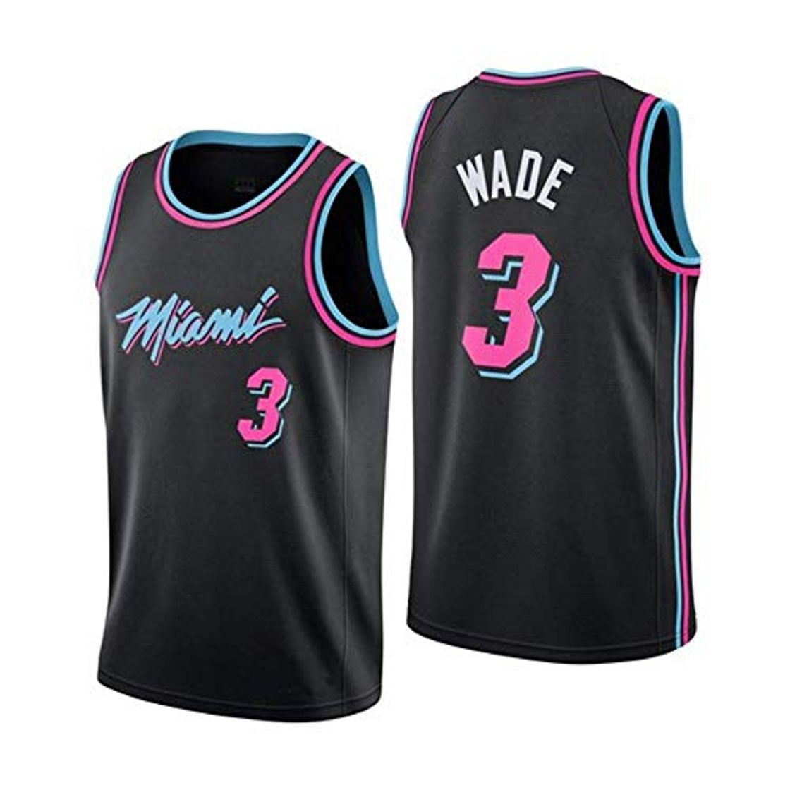 Fashion JINHAO Camiseta de Baloncesto para Hombre NBA Miami Heat # 3 Dwyane