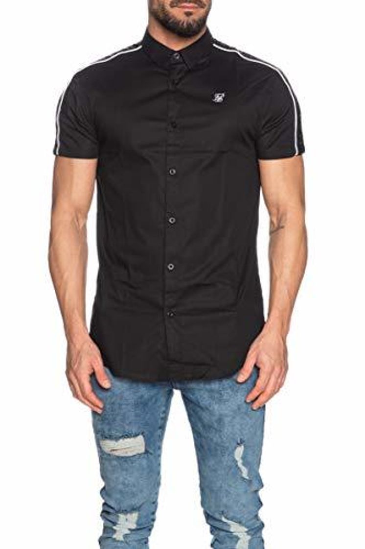 Products Sik Silk - Camisa Siksilk 15876 S/S Piped Tape Shirt Black -