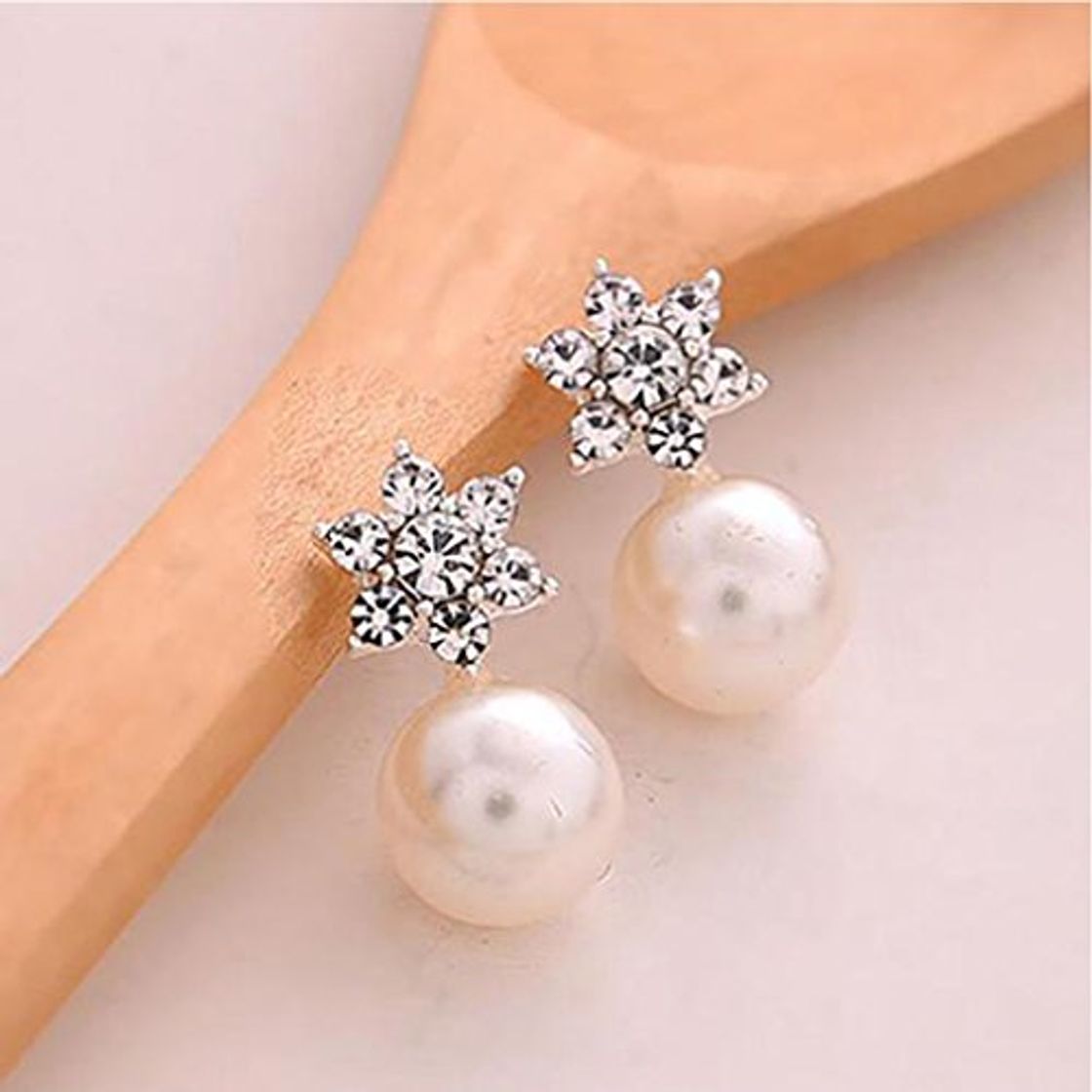 Belleza Bobury 1 Par Aretes de los copos de nieve muchachas de las