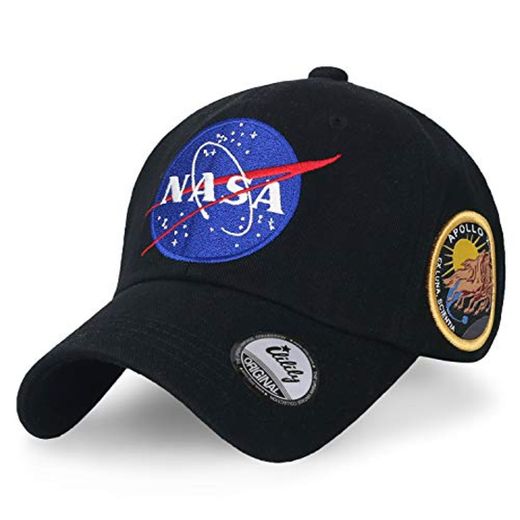 ililily NASA Meatball Logo Embroidery Baseball Cap Apollo 13 Patch Trucker Hat