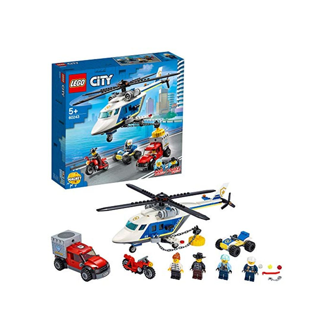 Productos LEGO City Police - Policía: Persecución en Helicóptero, Juguete de Construcción a