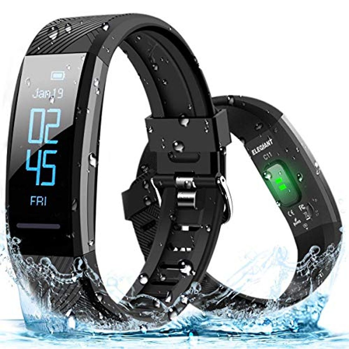 Social ELEGIANT Pulsera de Actividad Inteligente Reloj Deportivo IP67 para Hombre Mujer con