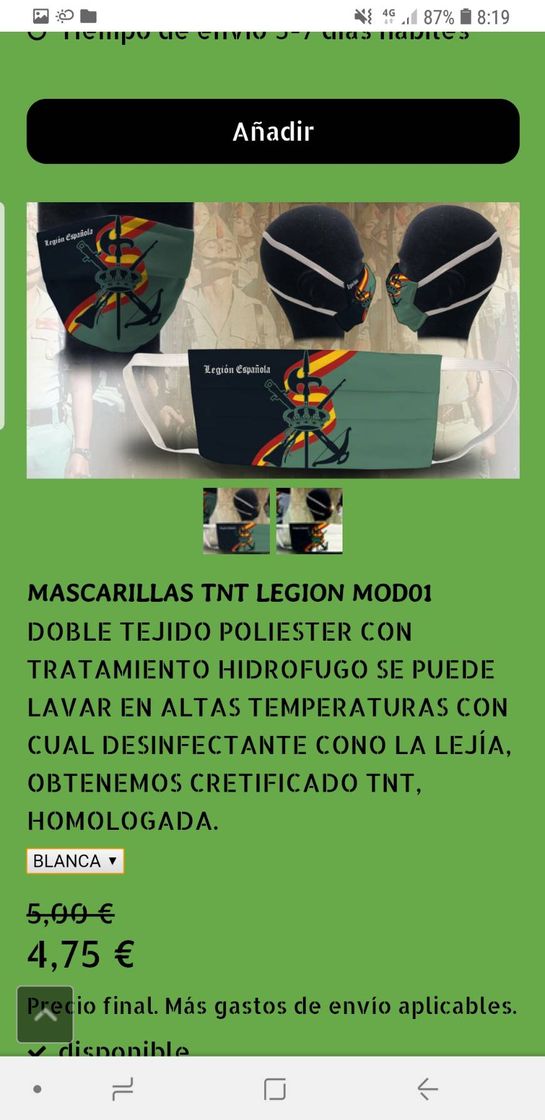 Social MASCARILLAS TNT LEGION MOD01

DOBLE TEJIDO POLIESTER CON TRA