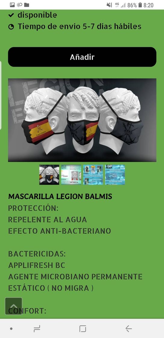 Social MASCARILLA LEGION BALMIS

PROTECCIÓN:
REPELENTE AL AGUA
EFEC
