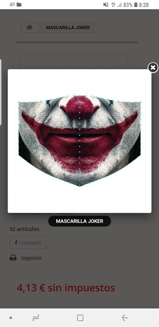 Social Máscara confeccionada en doble capa (Algodón sintético+Filtr