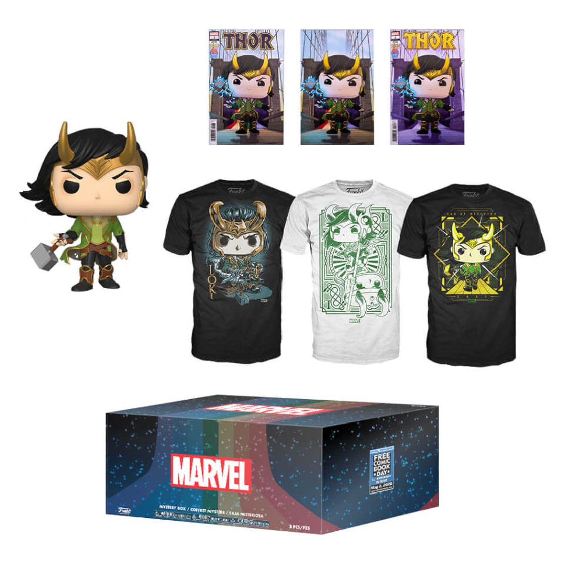 Social Funko Pop&Tee Y Comic Exclusivo PX - Loki - Caja Misteriosa | Pop ...