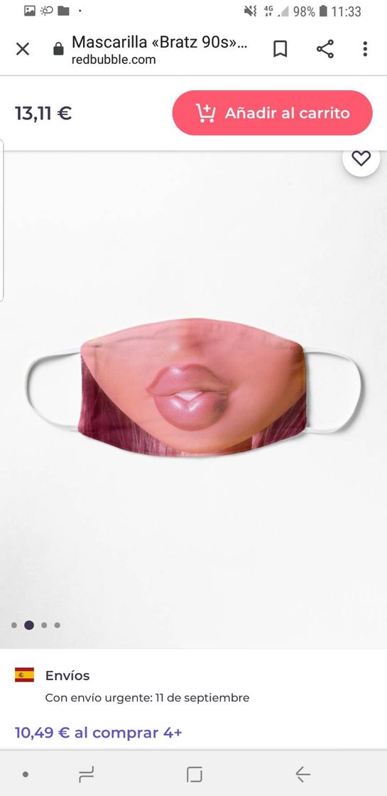 Social Mascarilla Bratz 90s Lipstick