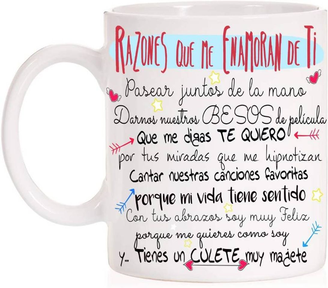 Social FUNNY CUP Taza Razones Que me Enamoran de Ti. Regalo Diverti