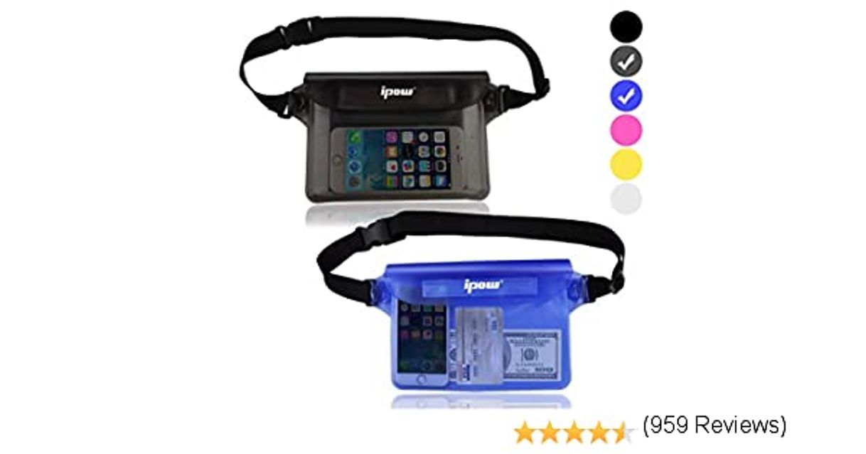 Social ipow Bolsa riñonera Impermeable [Pack de 2] iPhone, teléfono móvil ...