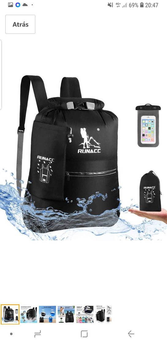 Social Mochila impermeable RUNACC de 20 L flotante, con funda imper