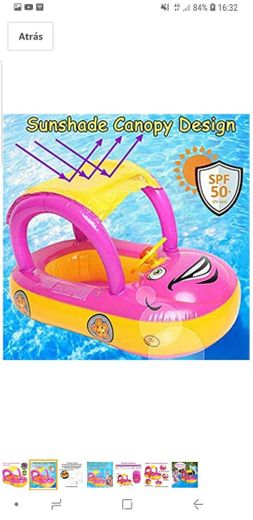 Monkey Home Flotador de piscina con dosel, volante de verano