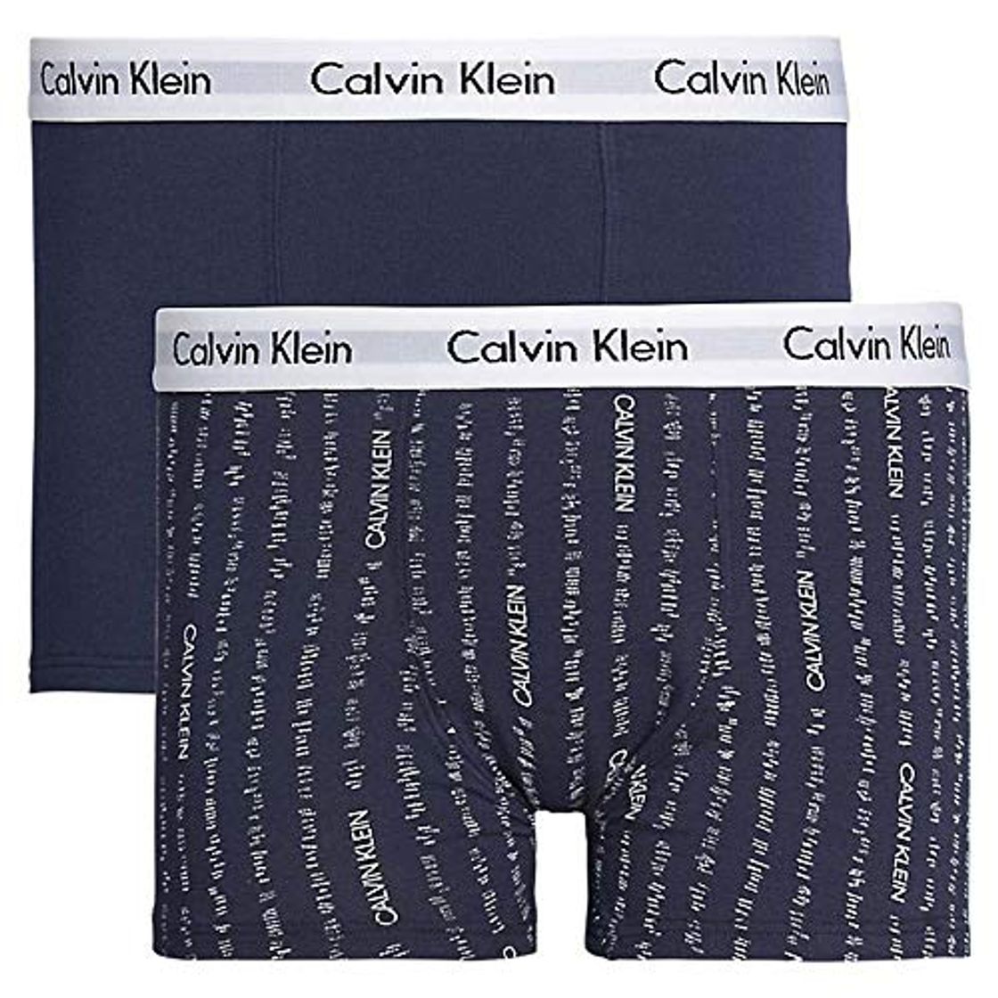 Fashion Calvin Klein Niños 2 Paquete De Algodón Moderno Bóxer Tronco, Sombra Azul