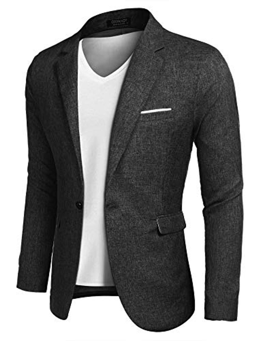 Producto MAXMODA Blazer Hombre Slim Fit Chaqueta Blazer Casual Botón Negro