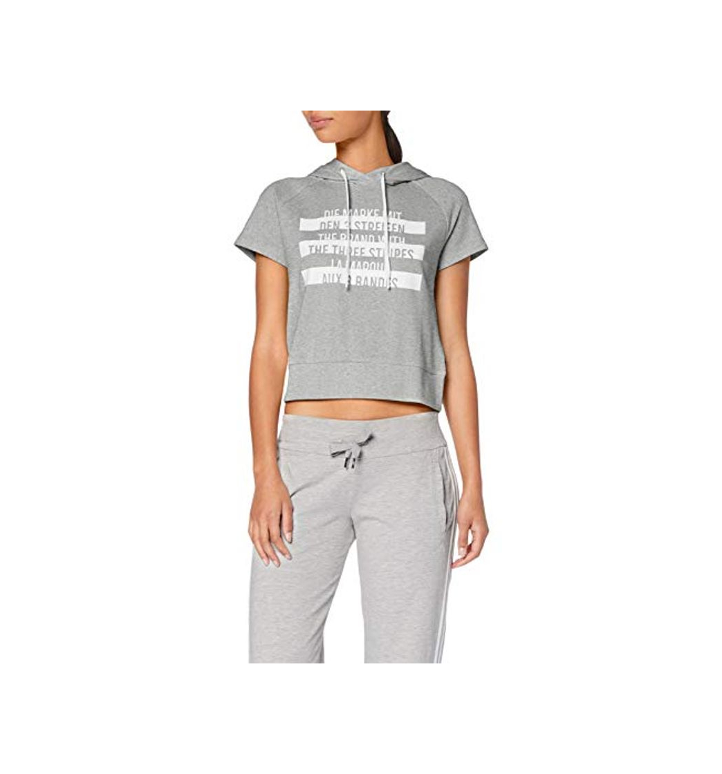 Social adidas Women's Sport ID Hoodie Hooded Sweat, Mujer, Medium Grey Heather
