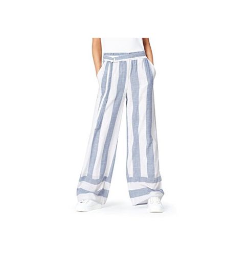 Marca Amazon - find. Pantalones de Rayas para Mujer, Azul