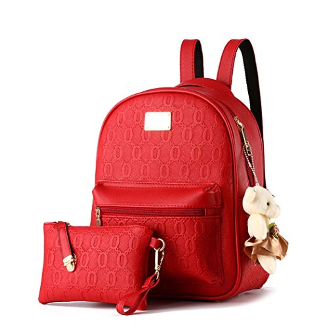 Moda DEERWORD Para mujer Bolsos mochila Bolsos bandolera Carteras de mano Mochila escolar Bolsa para portátil Cuero Burdeos