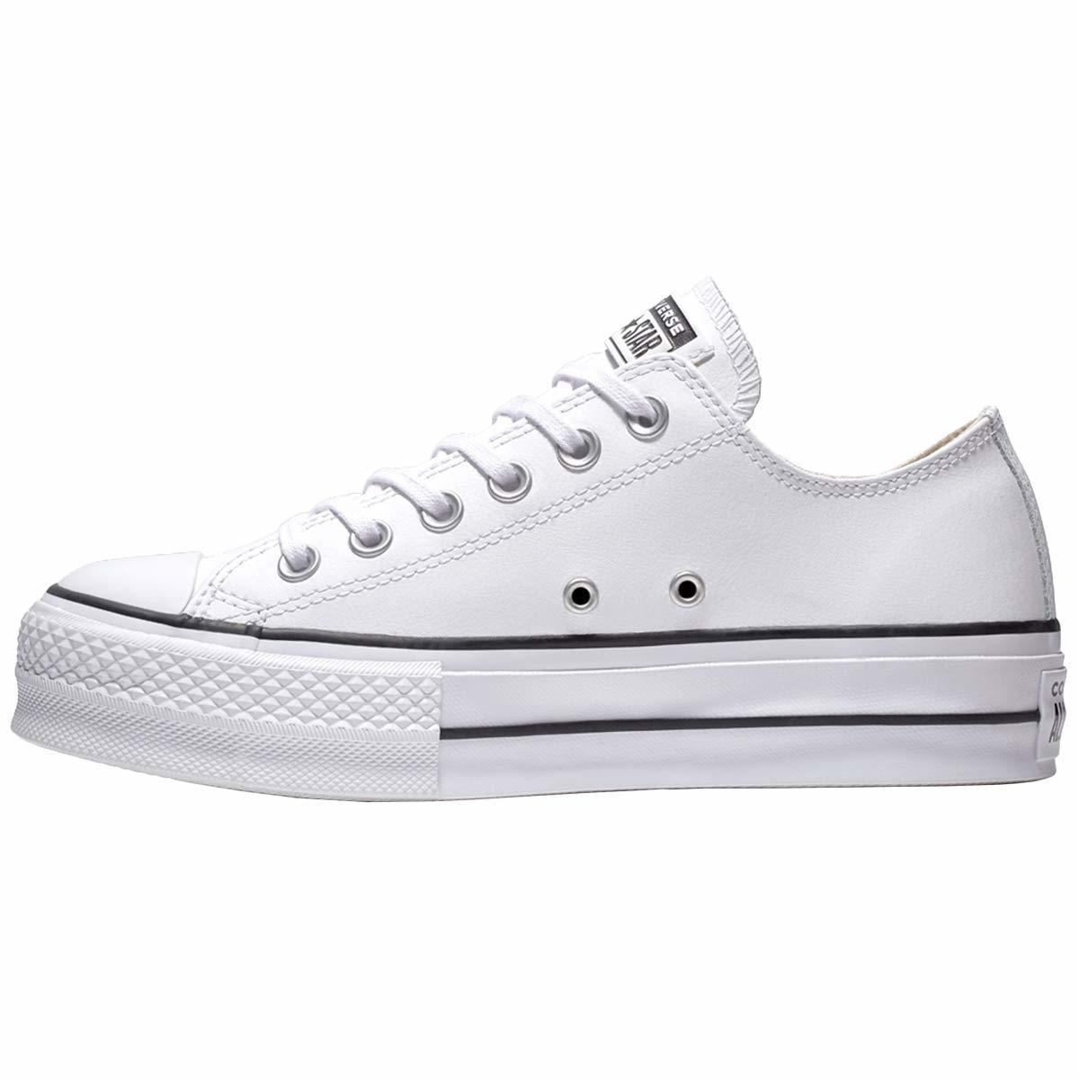 Converse Chuck Taylor CTAS Lift Ox Canvas, Zapatillas para Mujer, Blanco