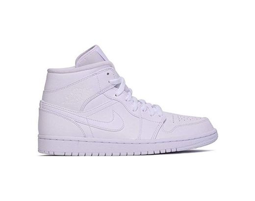 Nike Air Jordan 1 Mid, Zapatos de Baloncesto para Hombre, Blanco