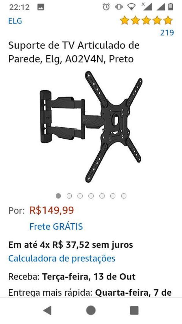 Fashion Suporte de TV Articulado de Parede, Elg, A02V4N, Preto | Amazon ...