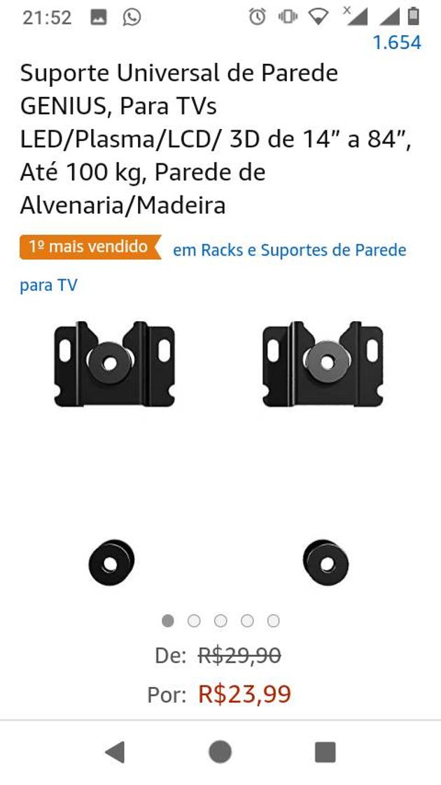 Moda Suporte Universal de Parede GENIUS, Para TVs LED/Plasma/LCD ...