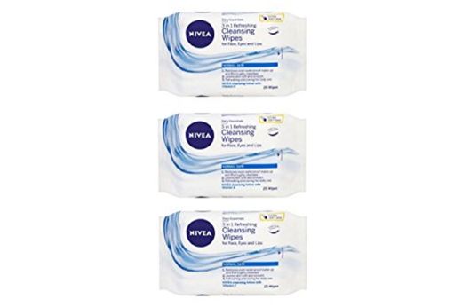 Nivea 3 en 1 Refrescante Toallitas Limpiadoras Básicos Cotidianos Paquete De 3