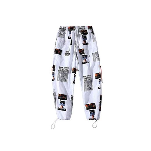 Hombres Ropa Deportiva Pantalones de Calle Pantalones de Cintura elástica Estampado Casual Fitness Joggers hasta los Tobillos Pantalones de chándal de Hip Hop